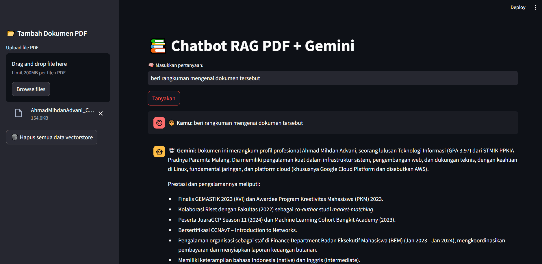 Chatbot RAG PDF + Gemini (Project Overview)
